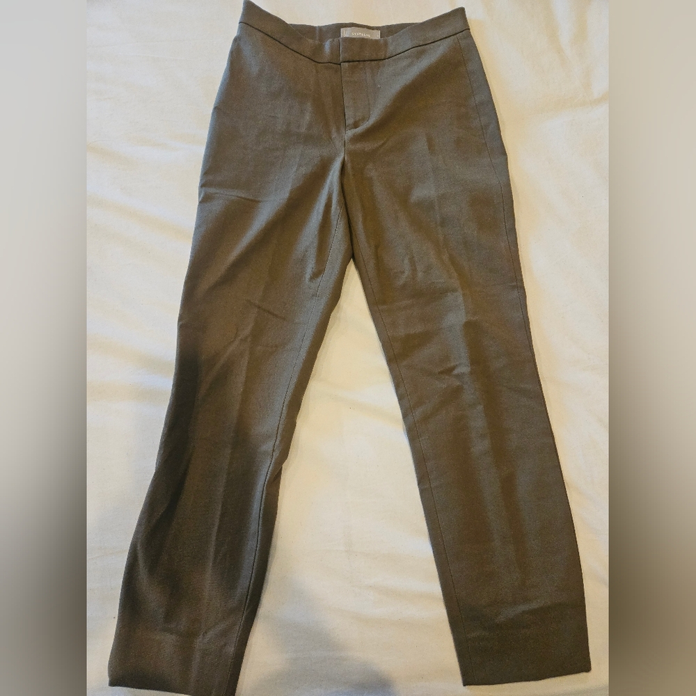 New Everlane Women's Kalamata Green Flat Front Pants Cotton Elastane in Size 2 - Picture 1 of 7